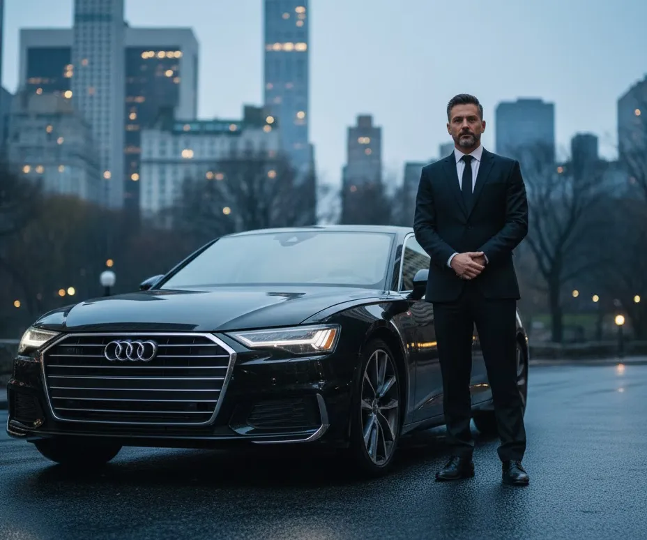 Business Class Sedan NYC - Professional chauffeur with Audi A6 luxury black car