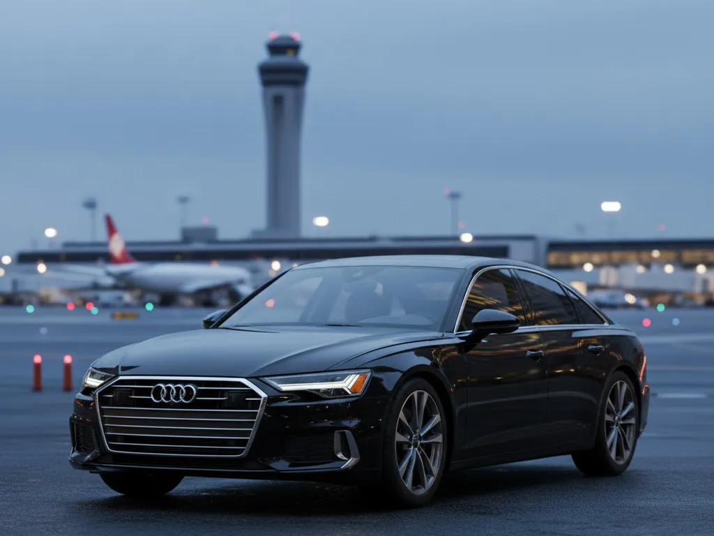 Business Class Sedan at JFK airport terminal pickup