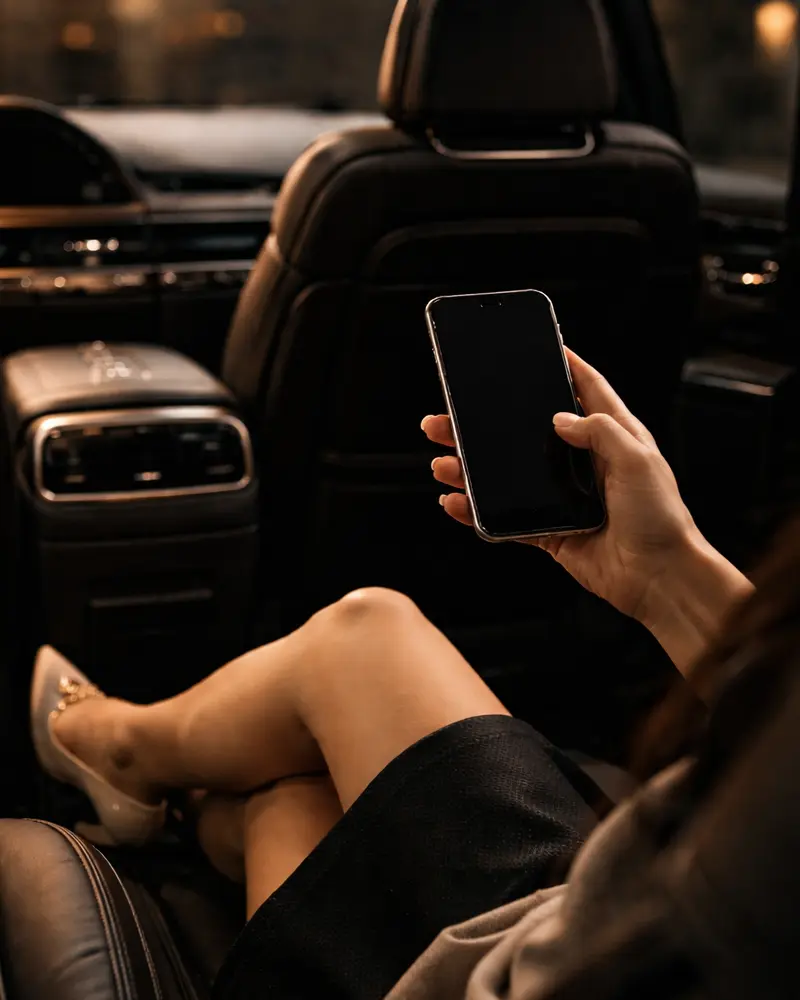 Cadillac Escalade ESV interior with leather seats for Fashion Week transportation