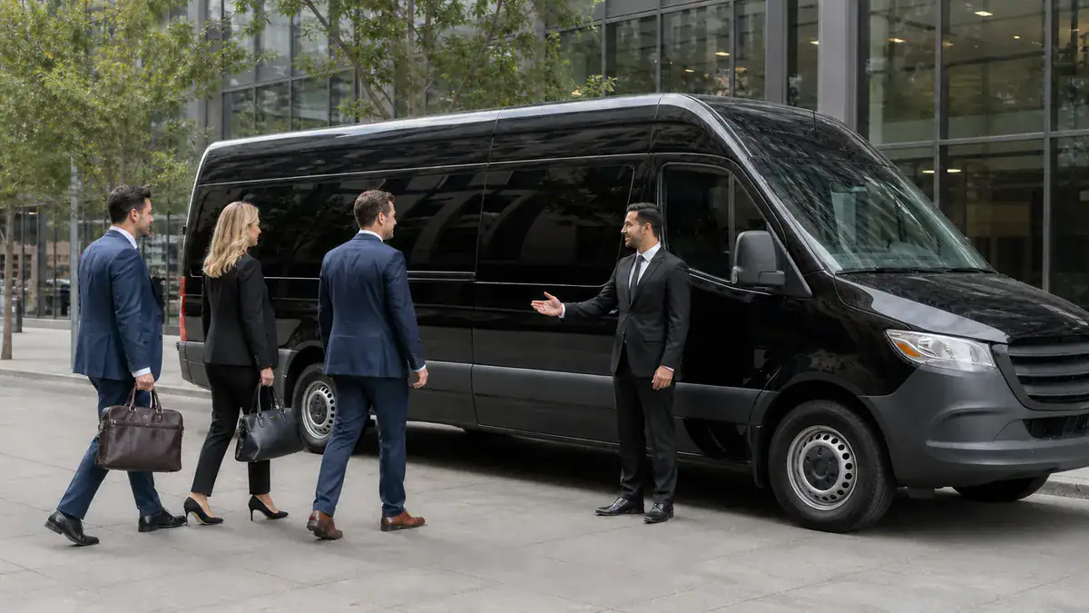 Limo Service NYC 32 NYC limo Sprinter van for corporate groups and weddings