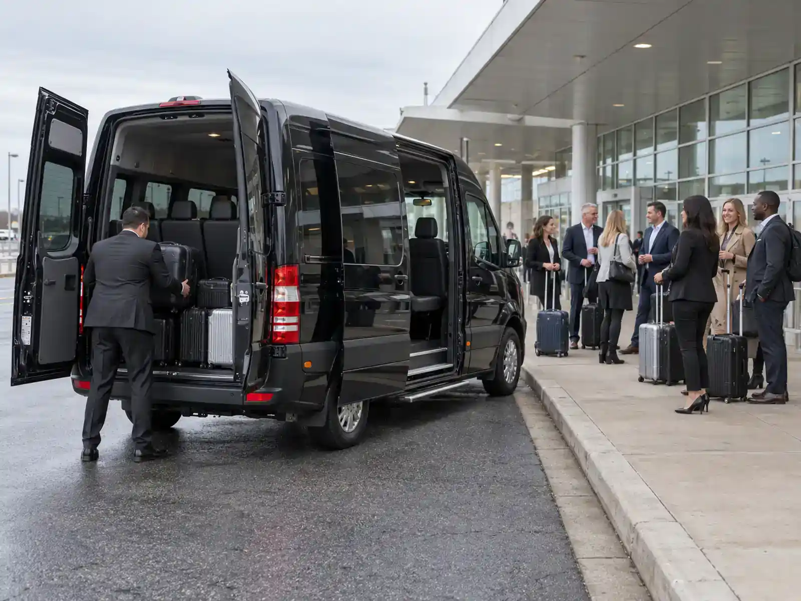 Sprinter van group transfer from Bradley Airport to NYC