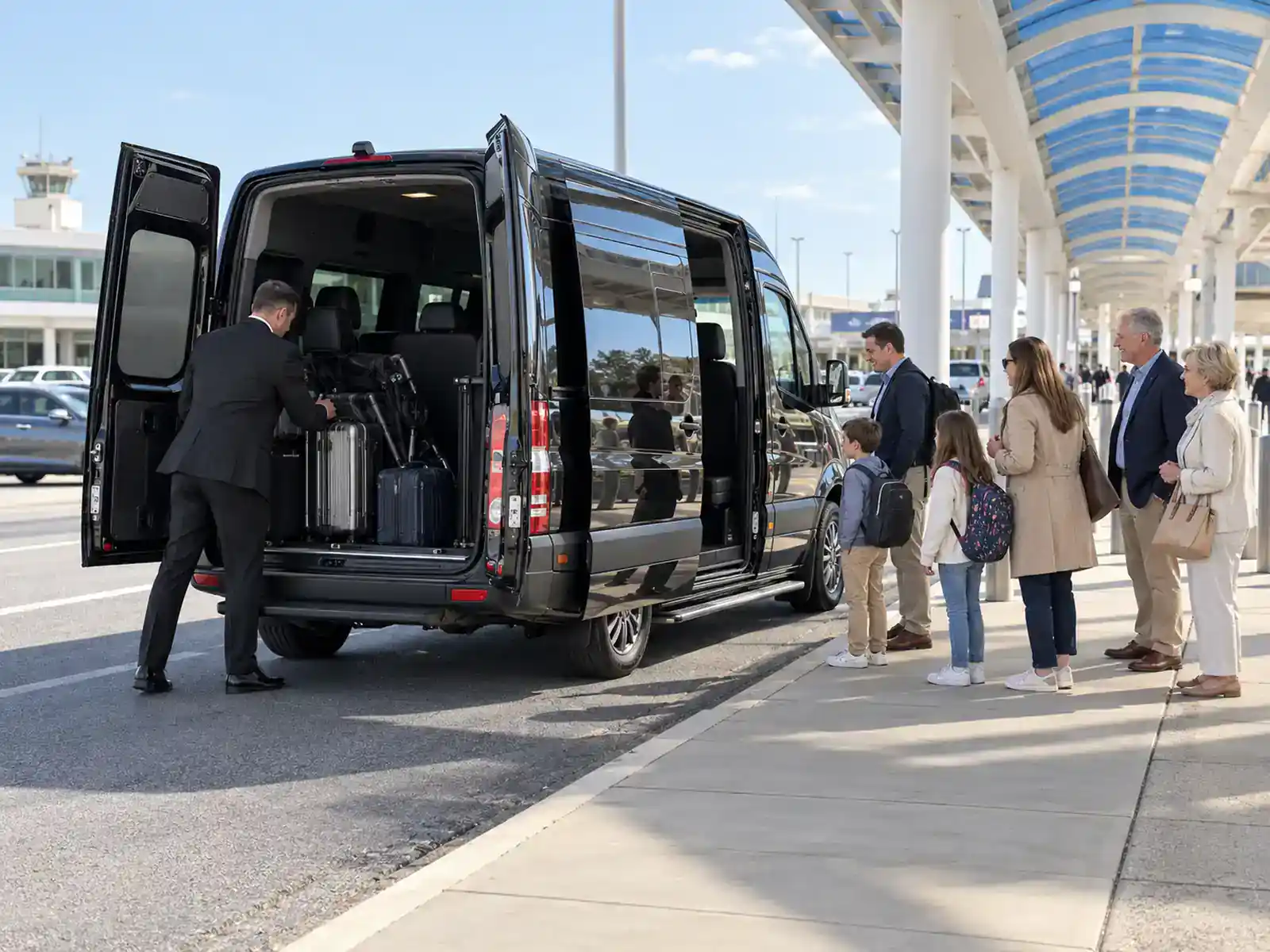 MacArthur Airport Car Service 45 Sprinter van group car service at MacArthur Airport