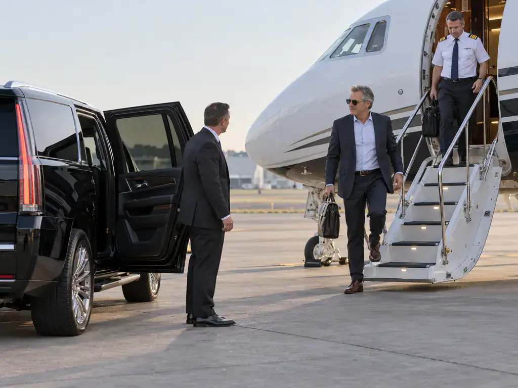 Planeside pickup at Republic Airport (FRG)